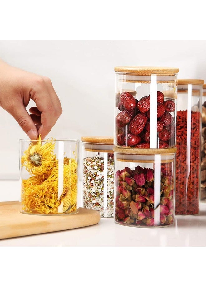 200ml Glass Food Storage Jars, Glass Jars with Bamboo Lids, Kitchen Storage Jars, Set of 12, Canisters with Airtight Lids for Spice, Coffee, Cookie, Pantry Organizers - Image 5